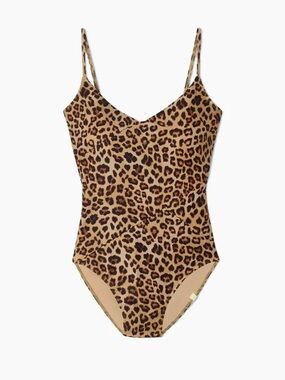 summersalt Leopard-Print One-Piece Swimsuit in Brown and Black